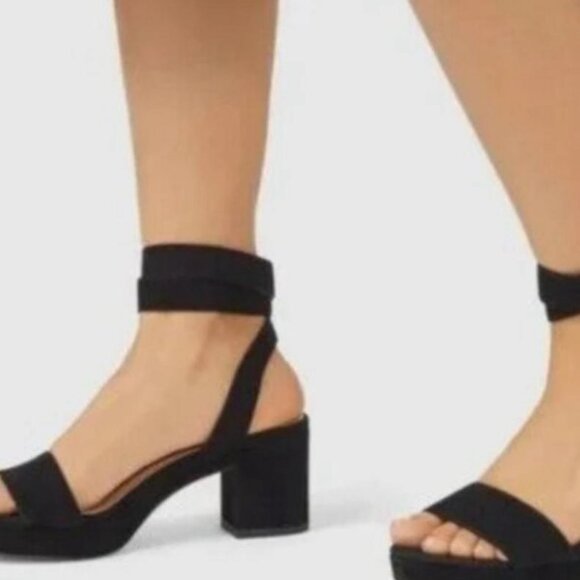 Coach Serena Black Strappy Platform Block Heel Sandals – Size 9 - Picture 4 of 4